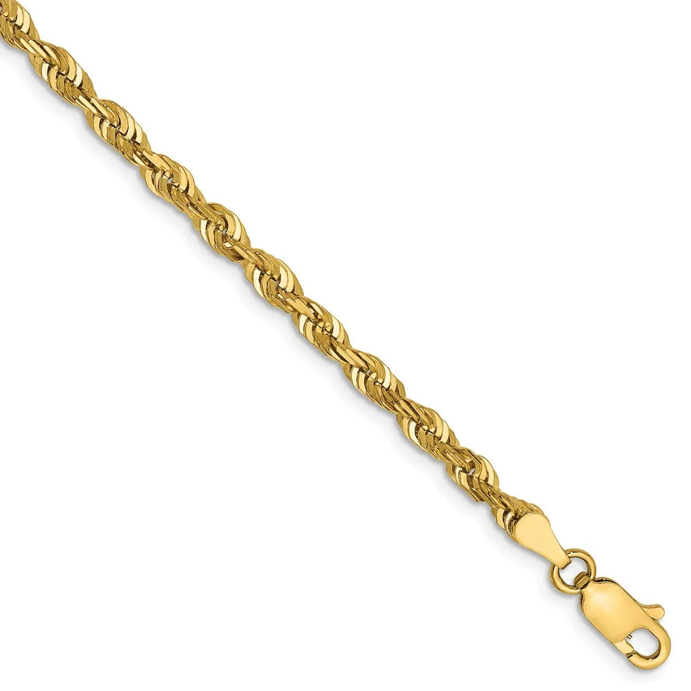 14kt Yellow Gold Diamond Cut Rope Chain with Lobster Clasp X27786