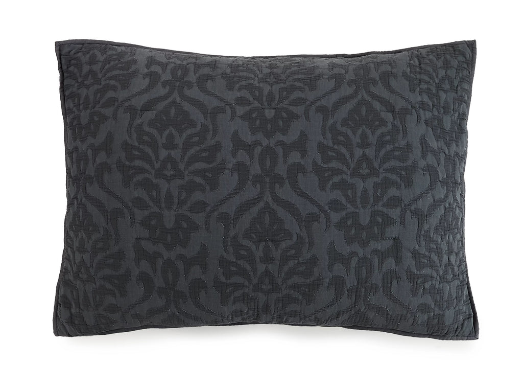 Gray Damask Cotton Quilt King J953