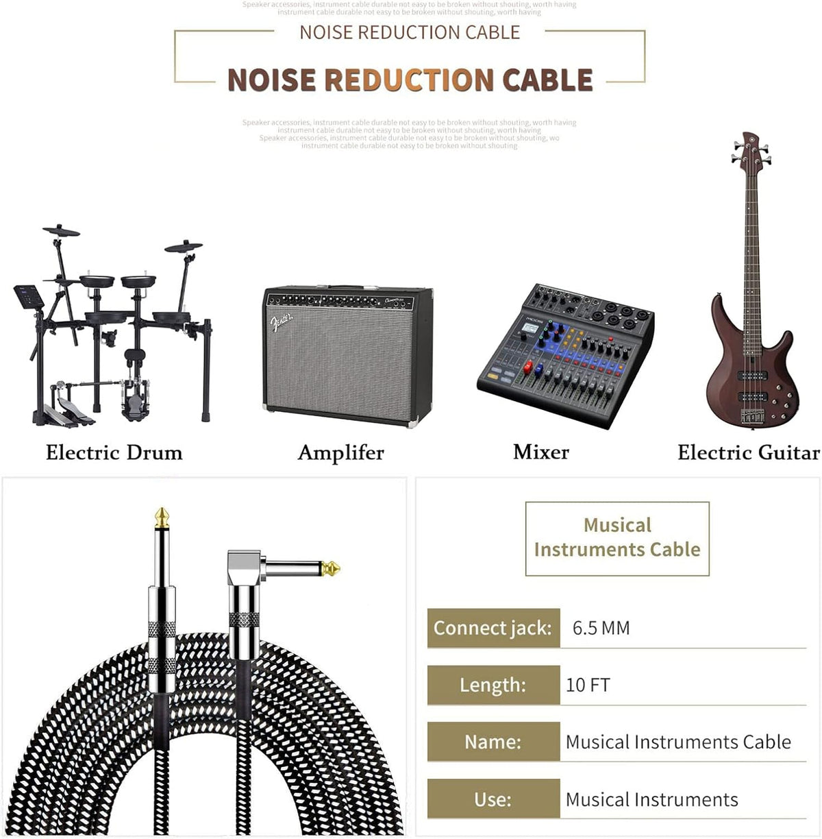 10W Mini Bass Amplifier with 10ft Guitar Cable P514770