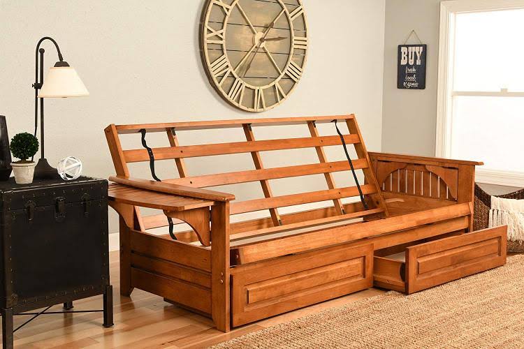 Full Futon with Mattress and Storage Drawers B7157