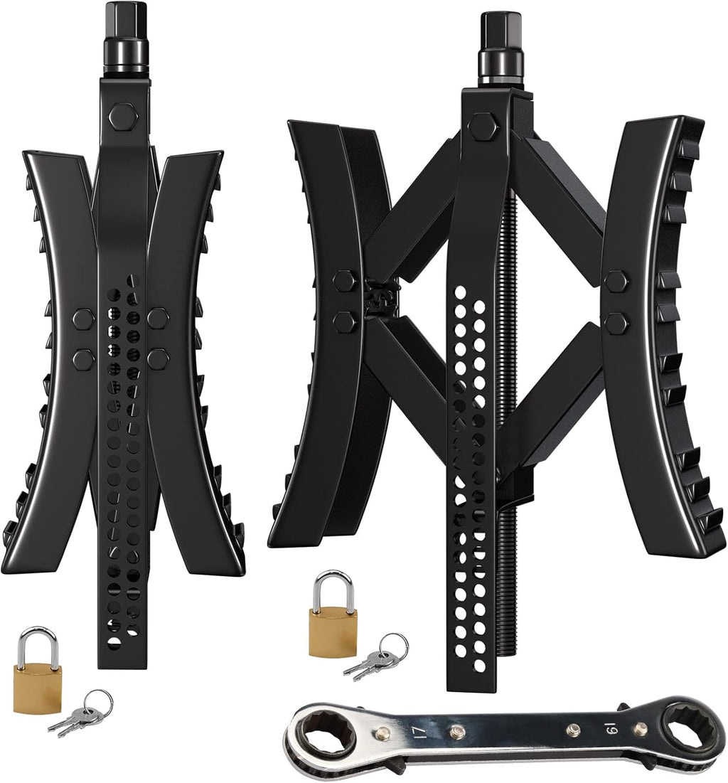 Black Metal Wheel Chock Stabilizer 2 Packs S100870