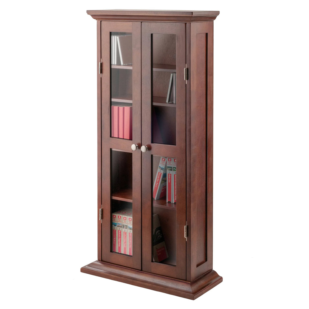 Walnut Finish Wood Media Cabinet G3878