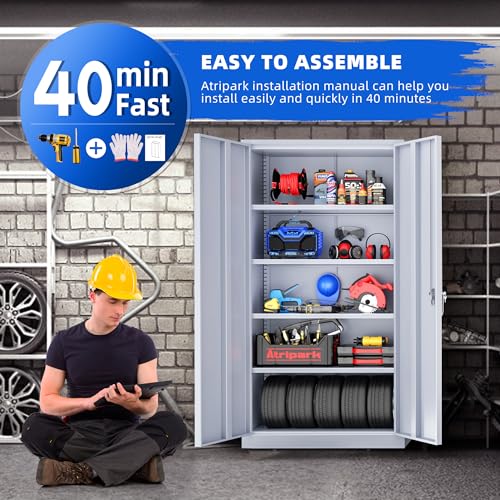 Black Steel Lockable Storage Cabinet S2071