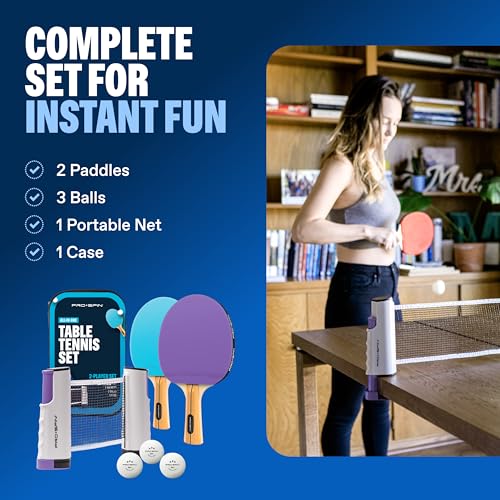 Portable Ping Pong Set with Retractable Net O594256