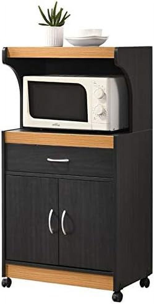 Black Beech Microwave Kitchen Cart U915