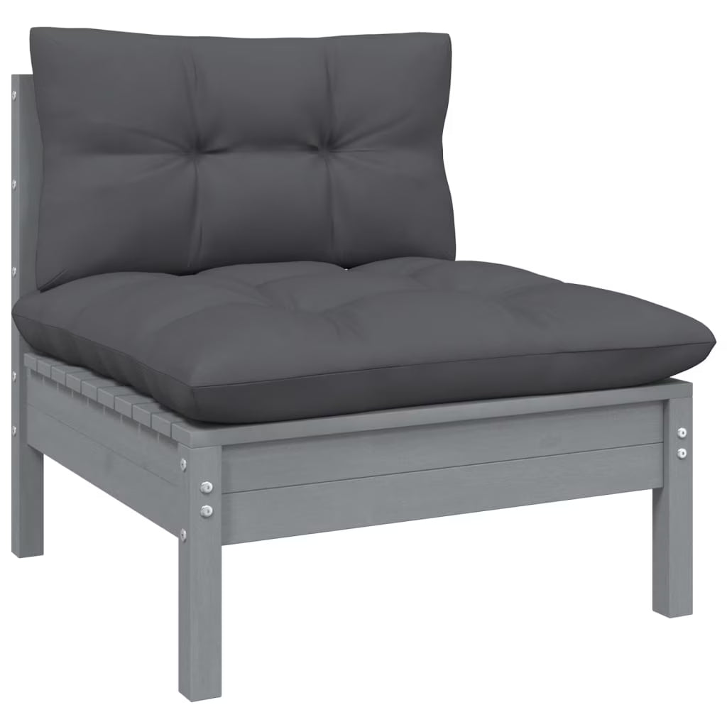 Gray Solid Pinewood Patio Sofa B130139