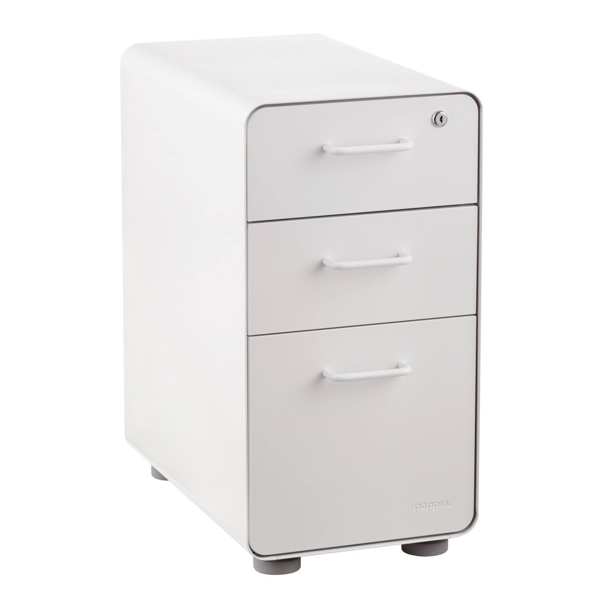White 3-Drawer Locking Filing Cabinet W9724