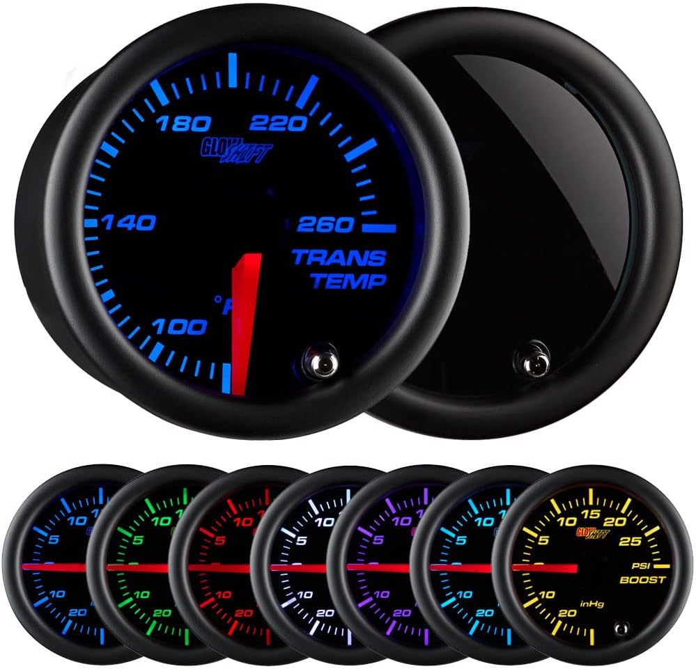 7 Color Transmission Temperature Gauge Kit with Electronic Sensor F4776