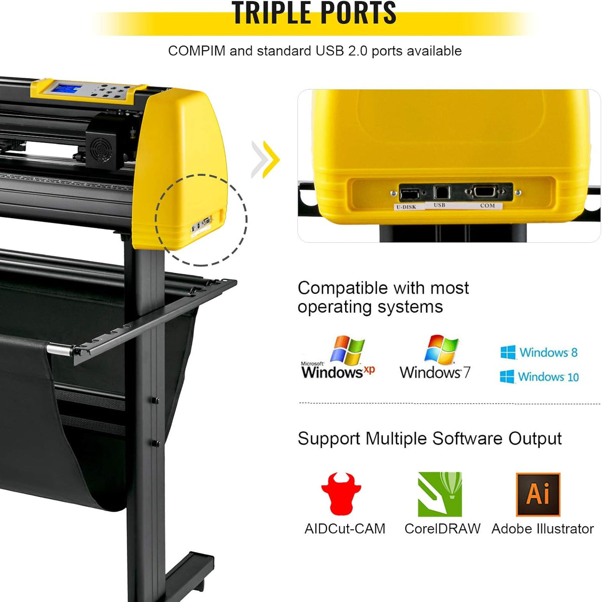 Vinyl Cutter Machine, 34 in Cutting Plotter with Floor Stand S896