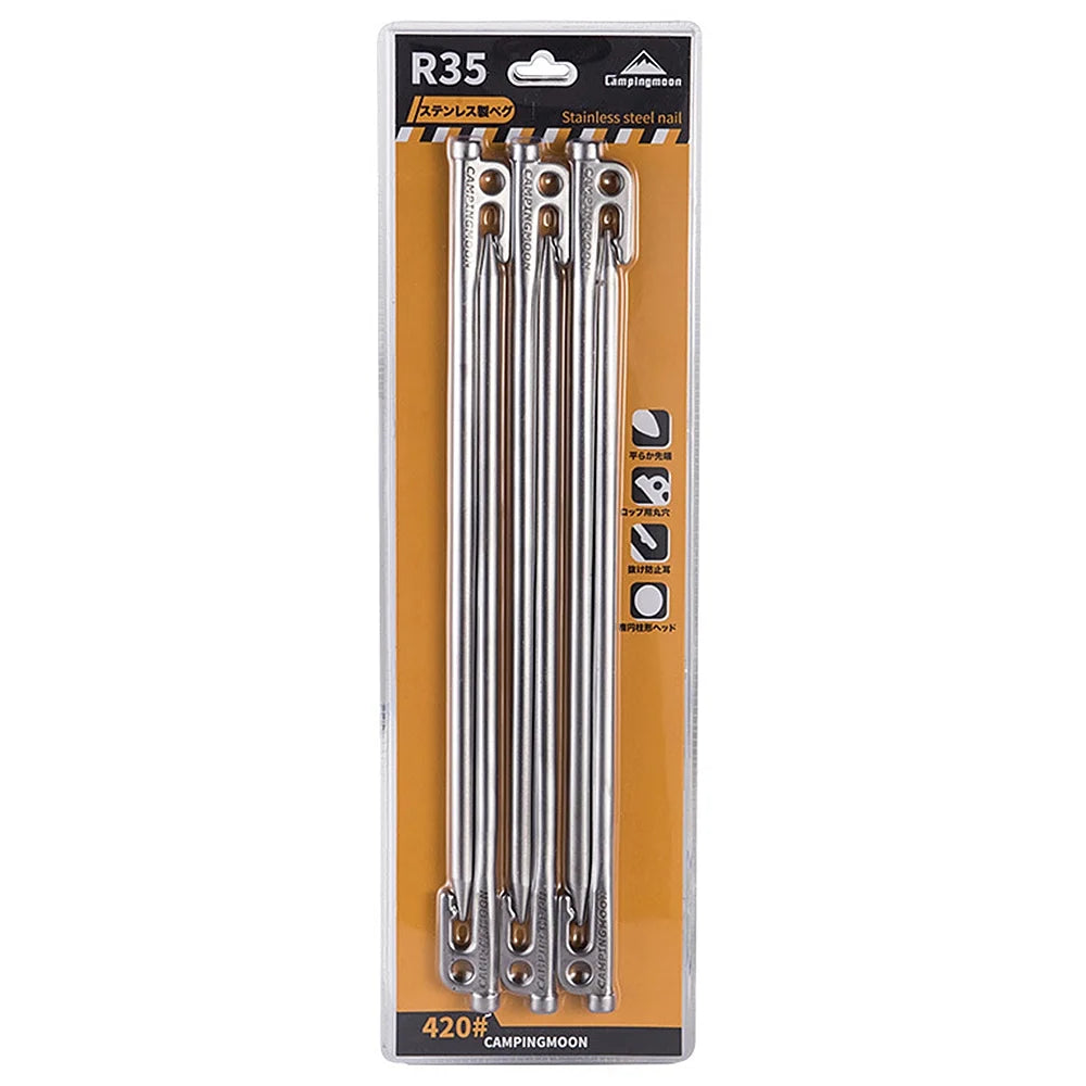 Heavy Duty Steel Tent Stakes Pegs with Hook and Hole Design V574
