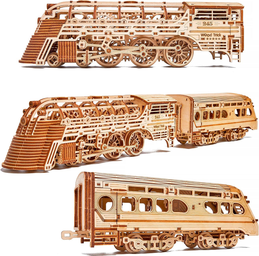 26.7x4 in Wooden Mechanical Locomotive Model Kit M5767