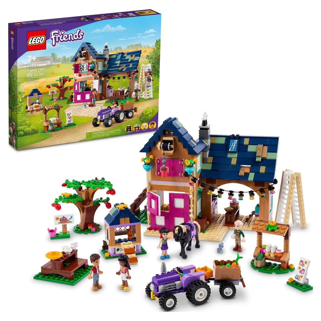 Farm House Set with Toy Horse Stable Tractor and Trailer J248