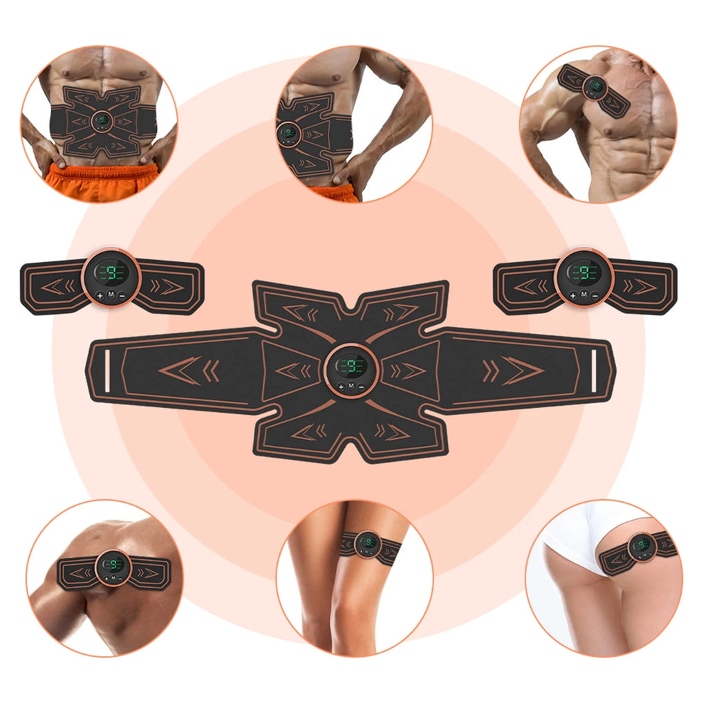 Rechargeable EMS Muscle Stimulator with 16 Gel Pads J55082