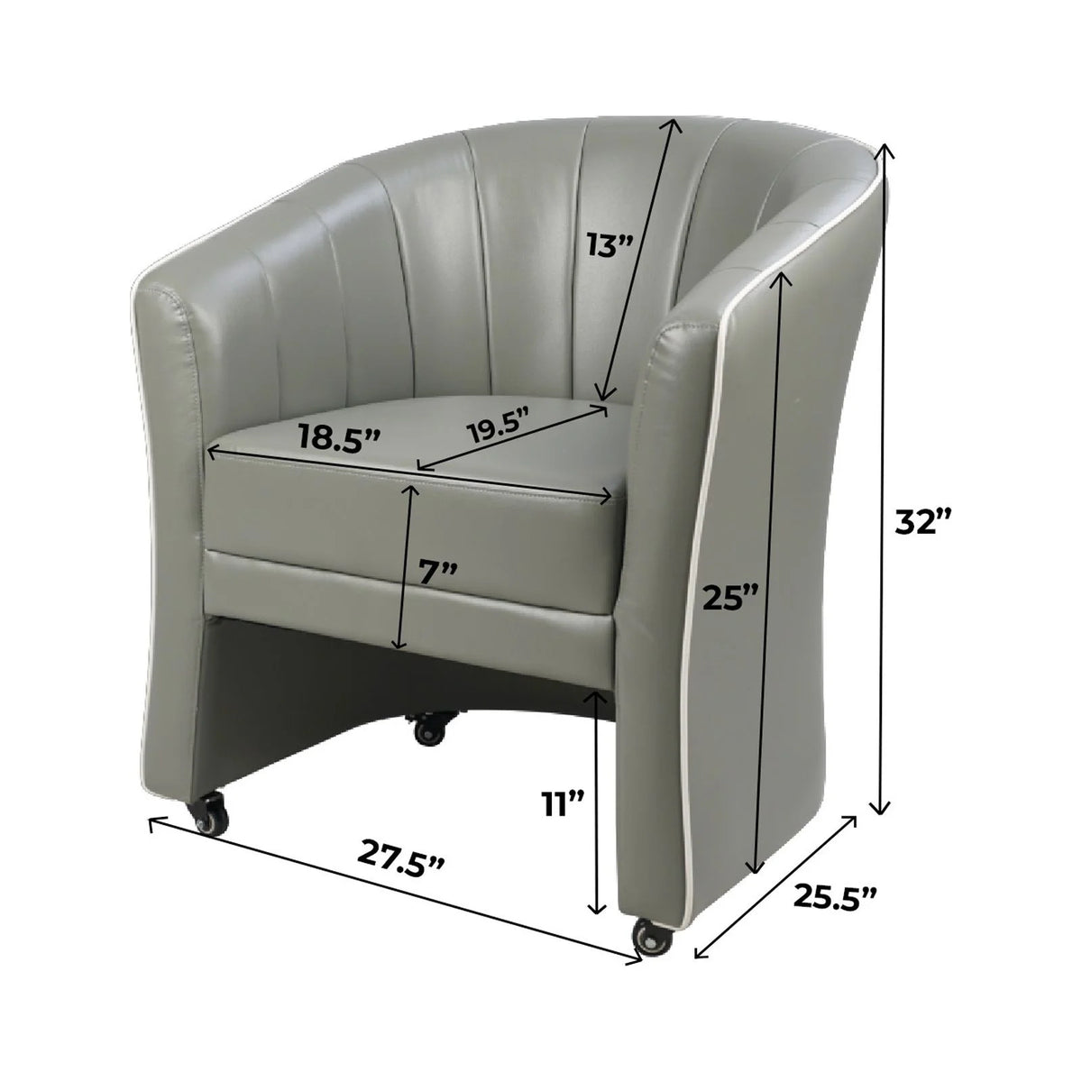 Black Leather Guest Chair with Lockable Rolling Casters J140349