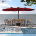 15ft Double-Sided Rectangle Patio Umbrella with Base F683