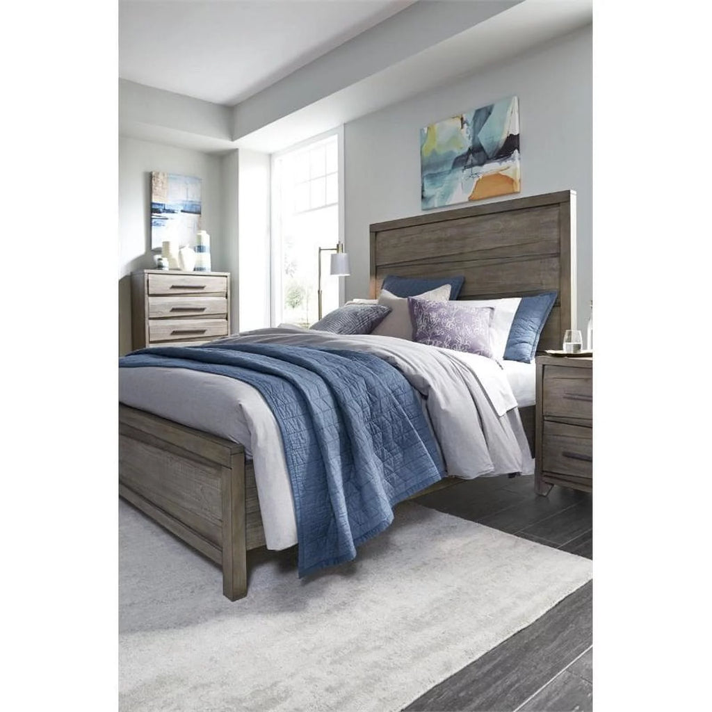 Full Solid Wood Panel Bed G86510