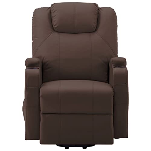Black Faux Leather Electric Power Lift Massage Chair with 6-Point Vibration Massage E52612
