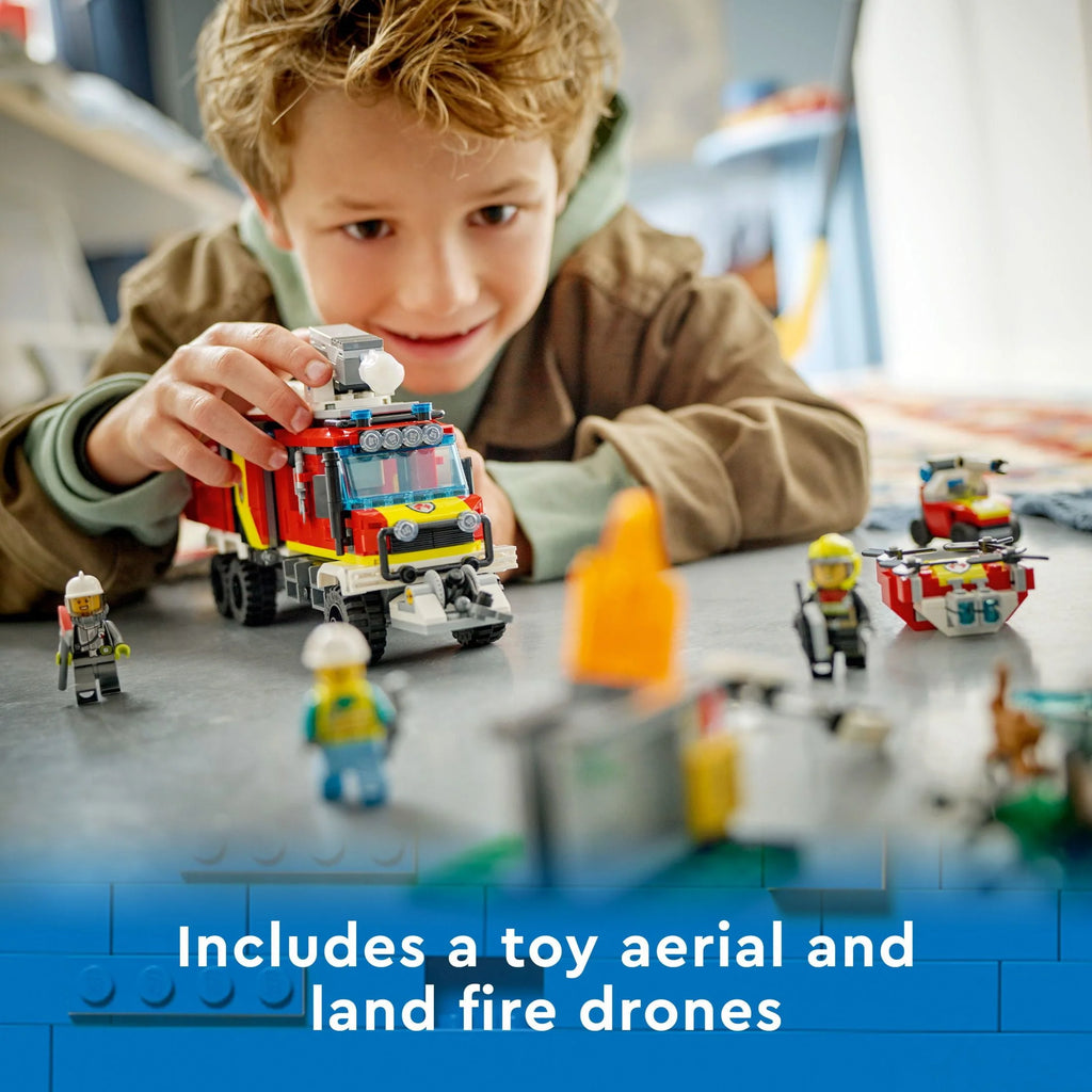 Fire Engine Toy Set with Land and Air Drones R7016