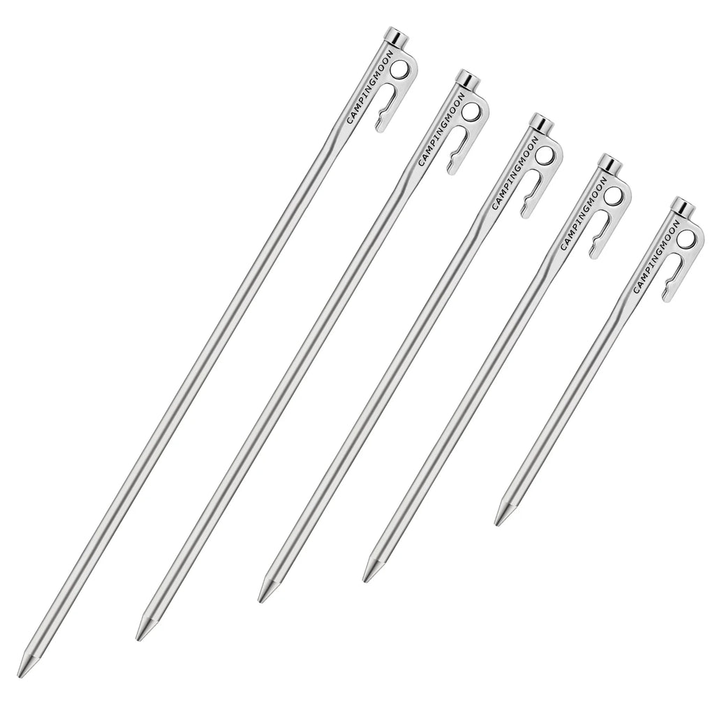 Heavy Duty Steel Tent Stakes Pegs with Hook and Hole Design V574