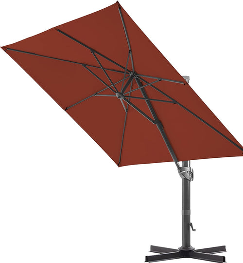 11 ft. Aluminum Cantilever Umbrella with 360° Rotation (Brick Red) F245925