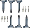 6pcs Ignition Coil Pack and Copper Spark Plug for Lexus Toyota 3.0L V6 I9709