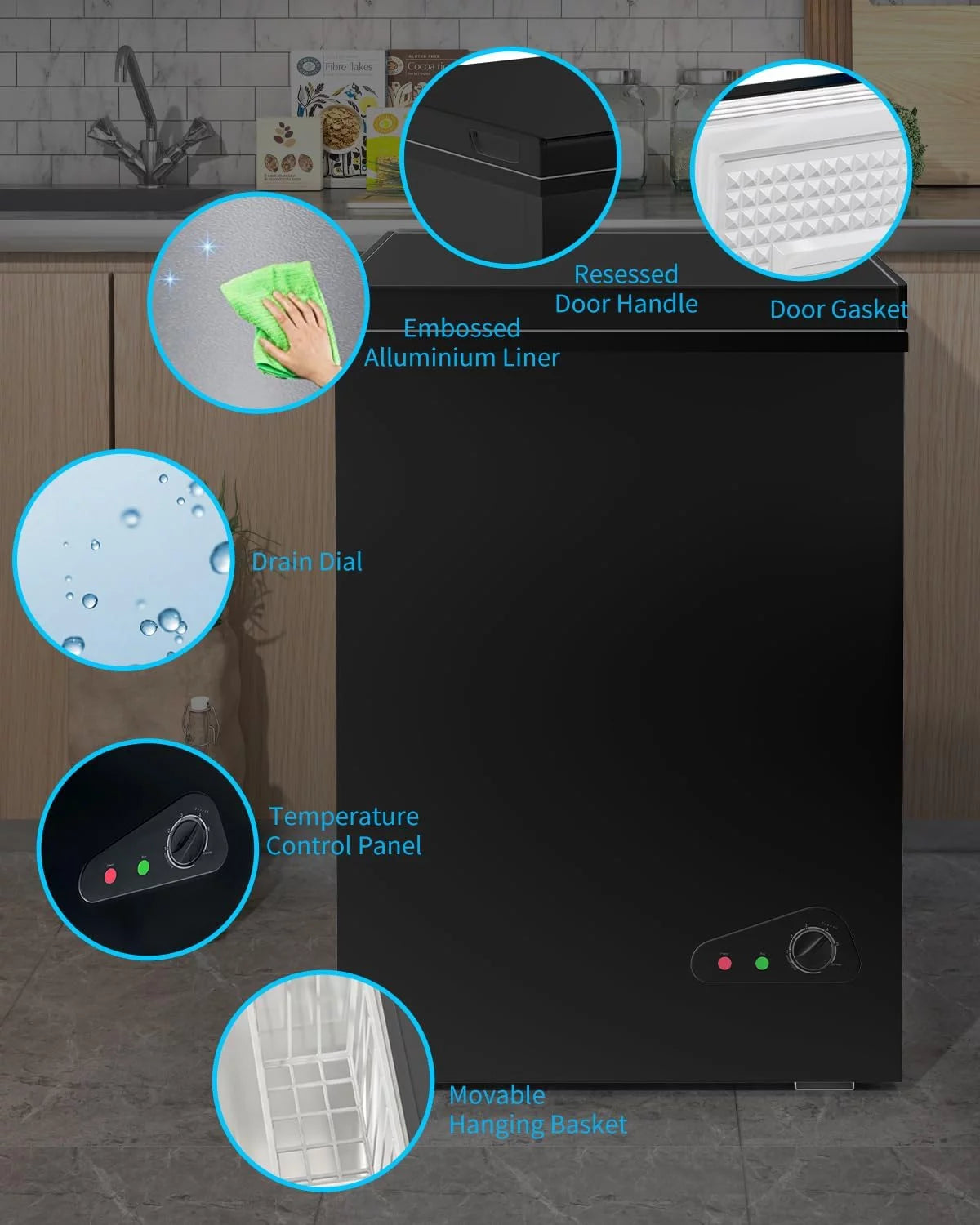 Black 4.8 Cu ft Chest Freezer V3882