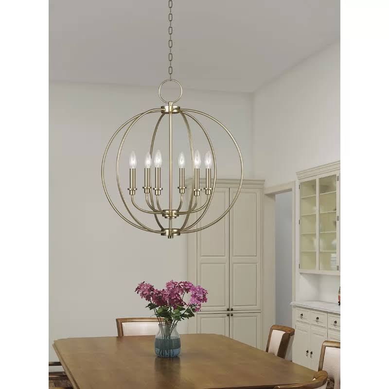 6-Light Globe Chandelier Brushed Nickel Q10741