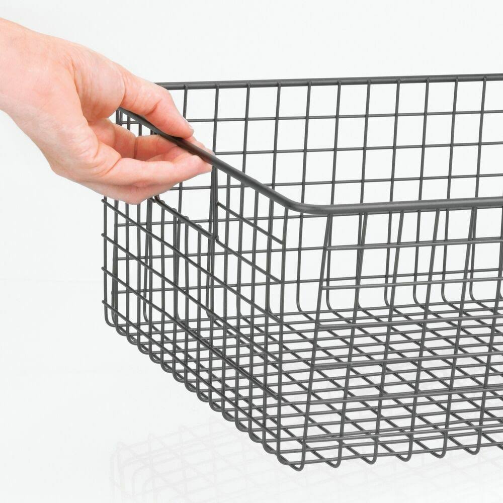 Metal Wire Food Organizer Storage Bin Baskets with Handles L120