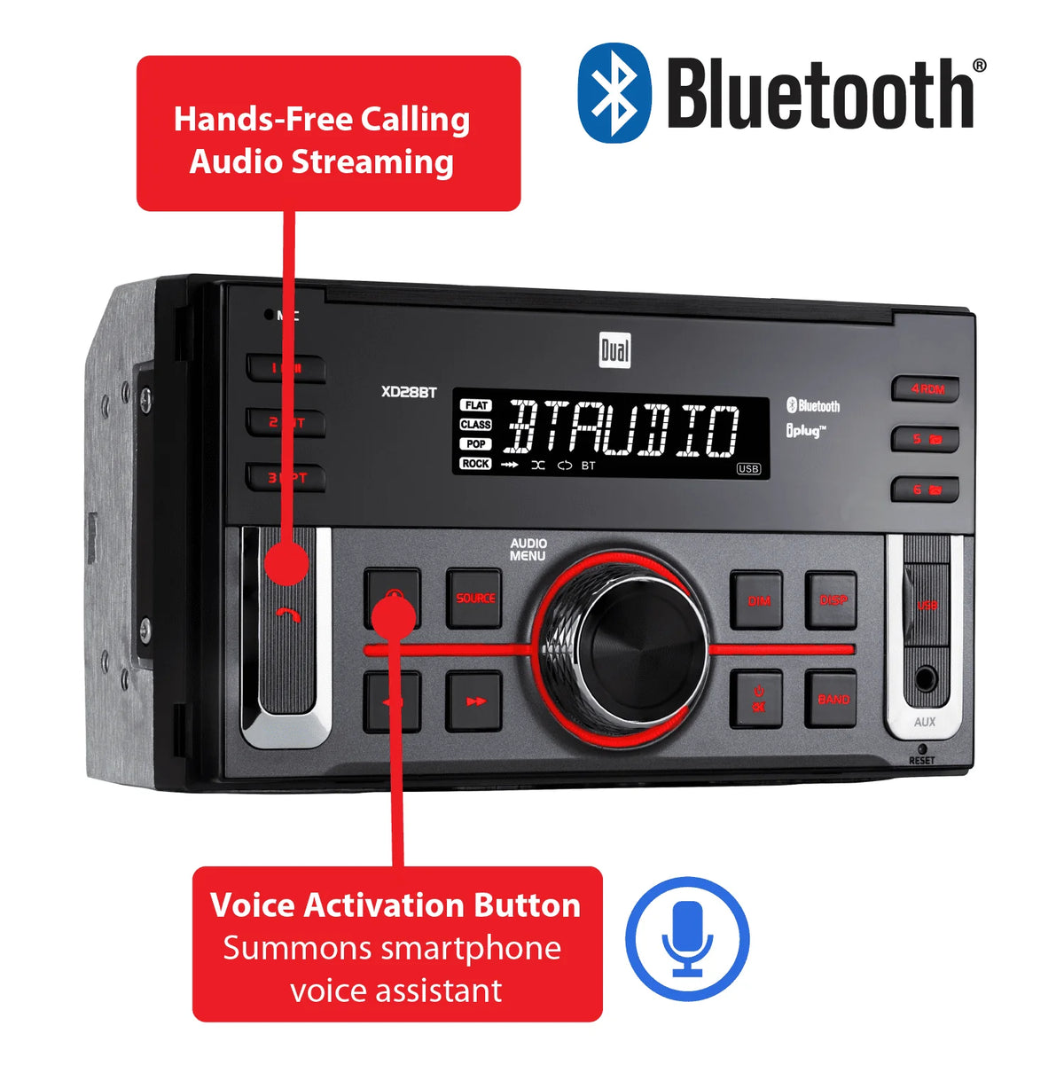 Double DIN Car Stereo Head Unit with Bluetooth L17305