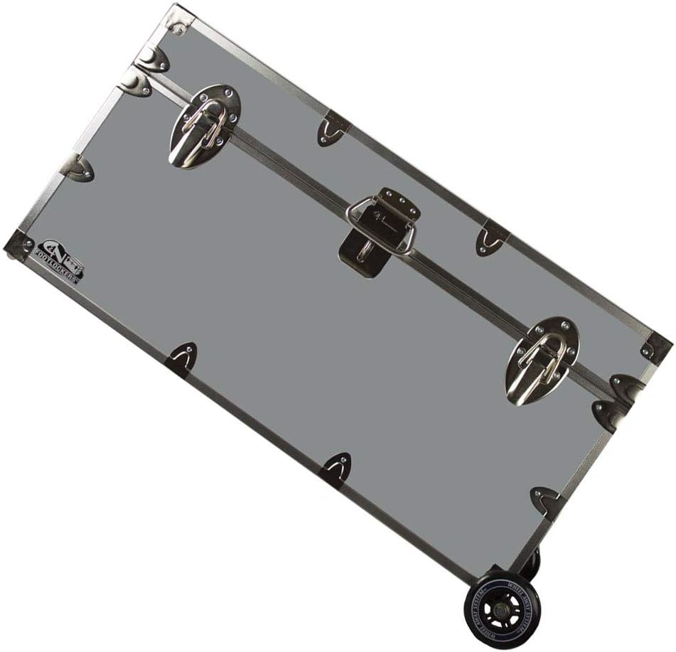 Lockable Trunk Footlocker with Wheels 32 x 18 x 16.5 Inches W81936