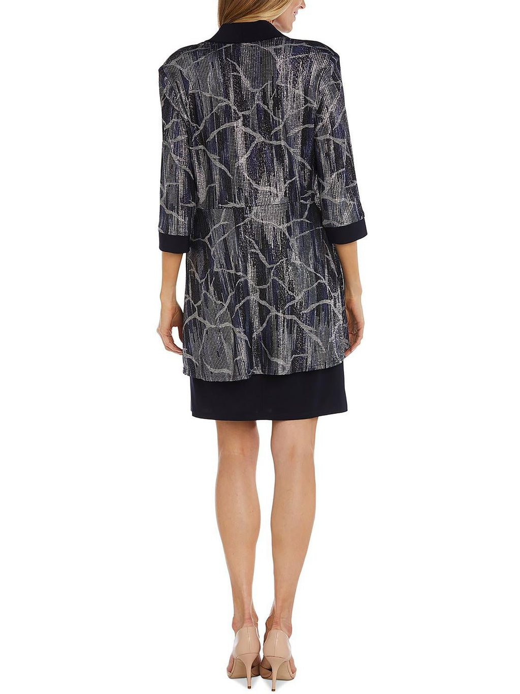 Printed Metallic Two Piece Dress F919367