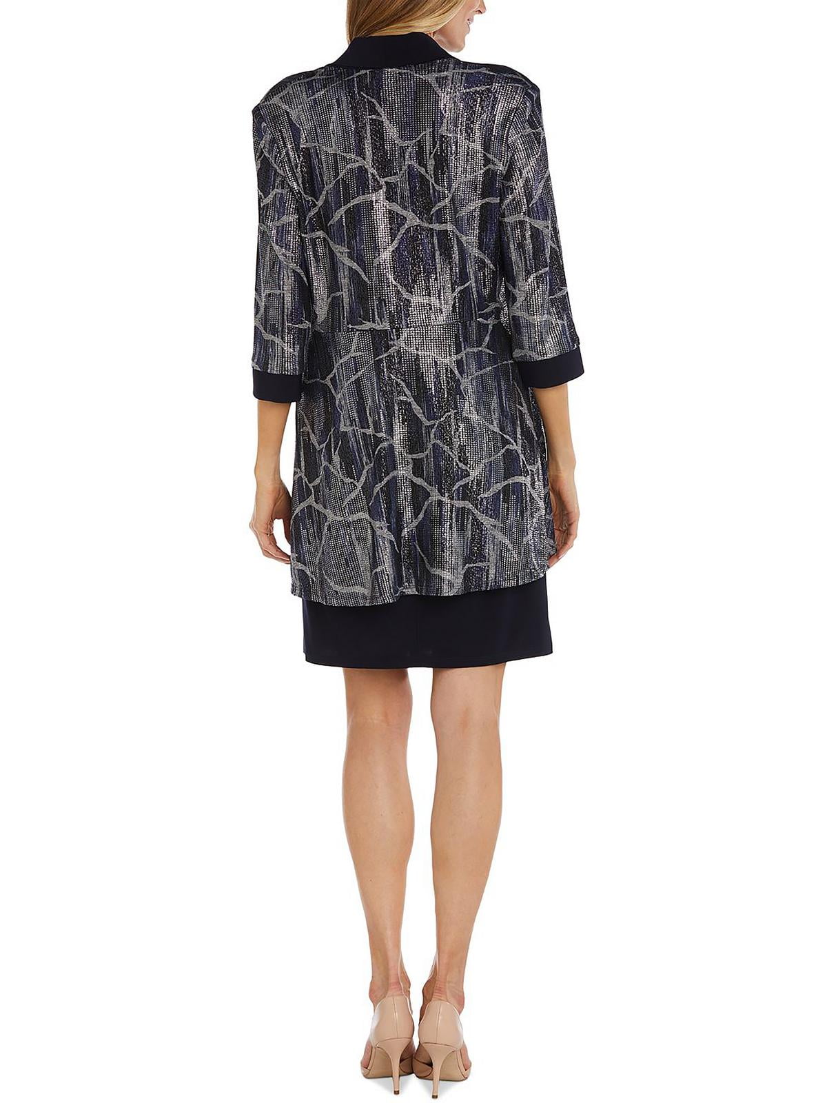 Printed Metallic Two Piece Dress F919367