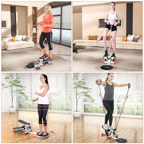 Mini Twist Stepper with Resistance Bands, 330LBS Weight Capacity, Adjustable Twist Table, LCD Monitor J6711