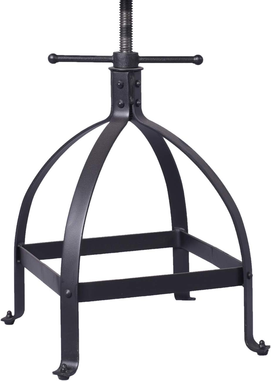 Adjustable Swivel Round Wood Metal Bar Stool Set of 2 Y1442