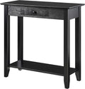 Black Hall Table with Drawer and Shelf K1653