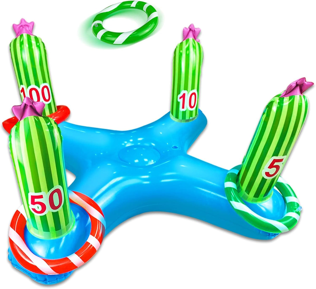Inflatable Cactus Ring Toss Party Game with 4 Rings Q28827