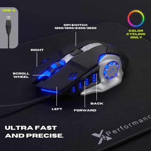 4 in 1 RGB Gaming Keyboard and Mouse Combo with Headset and Mouse Pad U7129