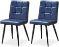 Faux Leather Dining Chairs Set of 4 with Metal Legs U242