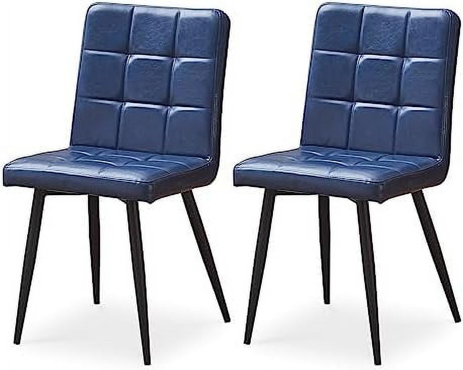 Faux Leather Dining Chairs Set of 4 with Metal Legs U242