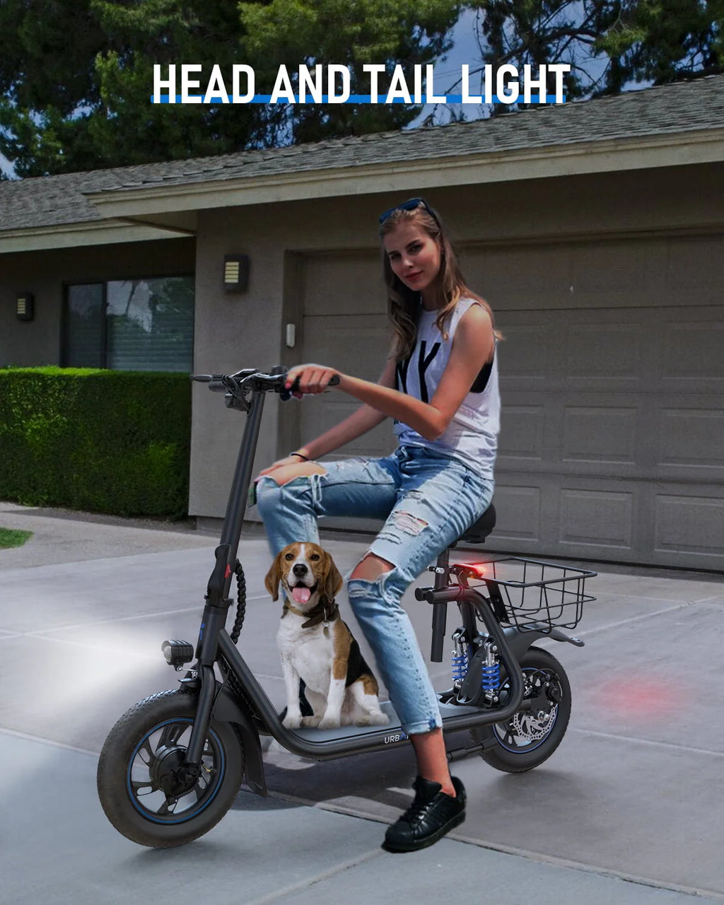 Electric Scooter with Seat & Carry Basket H5182
