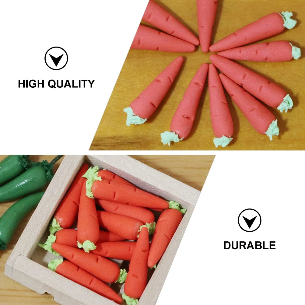 10 Pcs Toy Rabbit Food Props Fake Carrot Dollhouse Decor S881