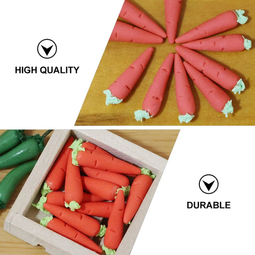 10 Pcs Toy Rabbit Food Props Fake Carrot Dollhouse Decor S881