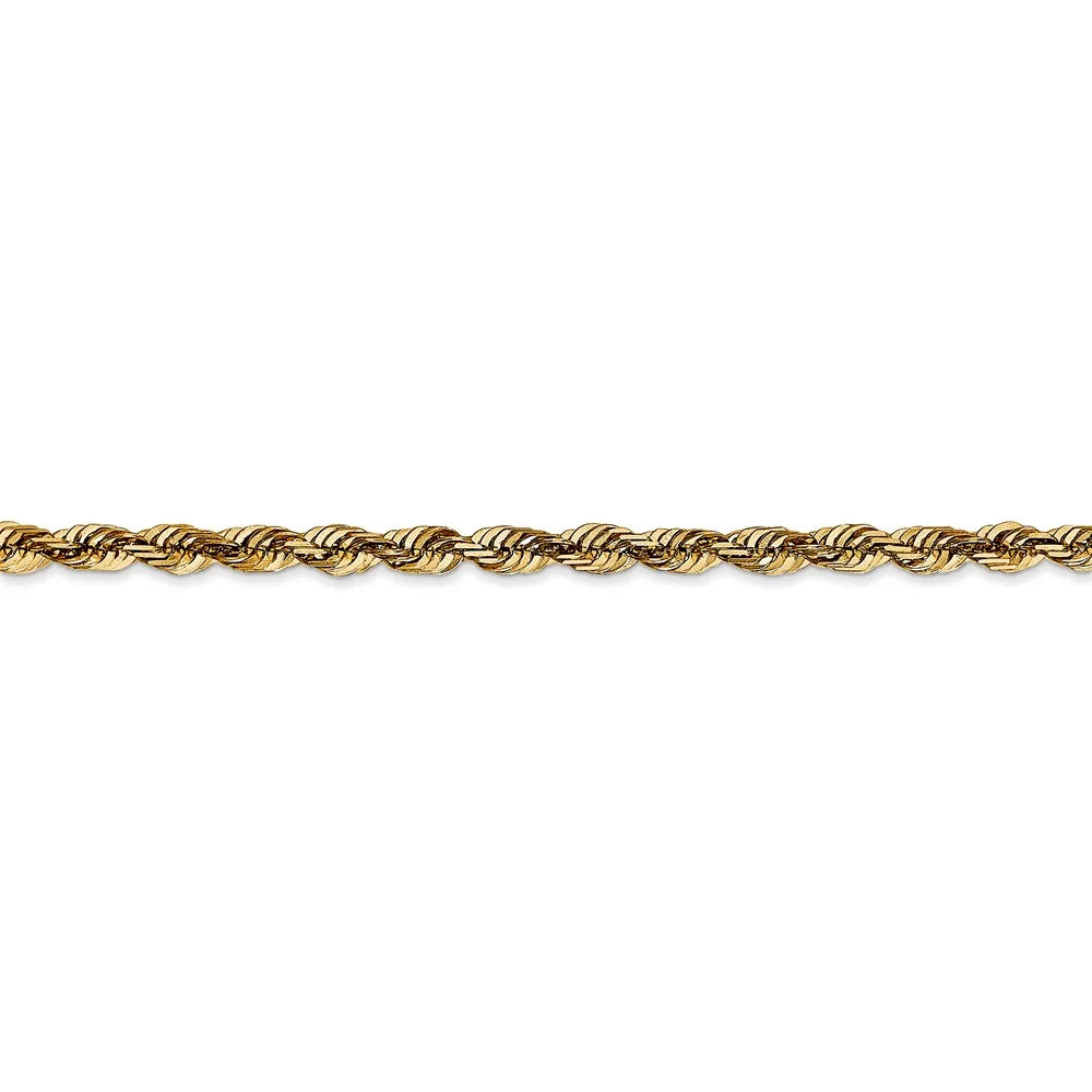 14kt Yellow Gold Diamond Cut Rope Chain with Lobster Clasp X27786