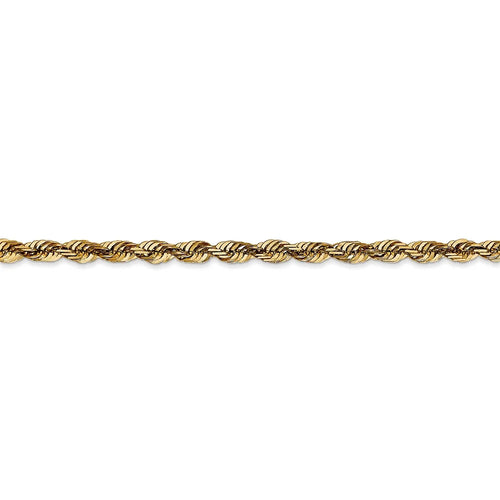 14kt Yellow Gold Diamond Cut Rope Chain with Lobster Clasp X27786