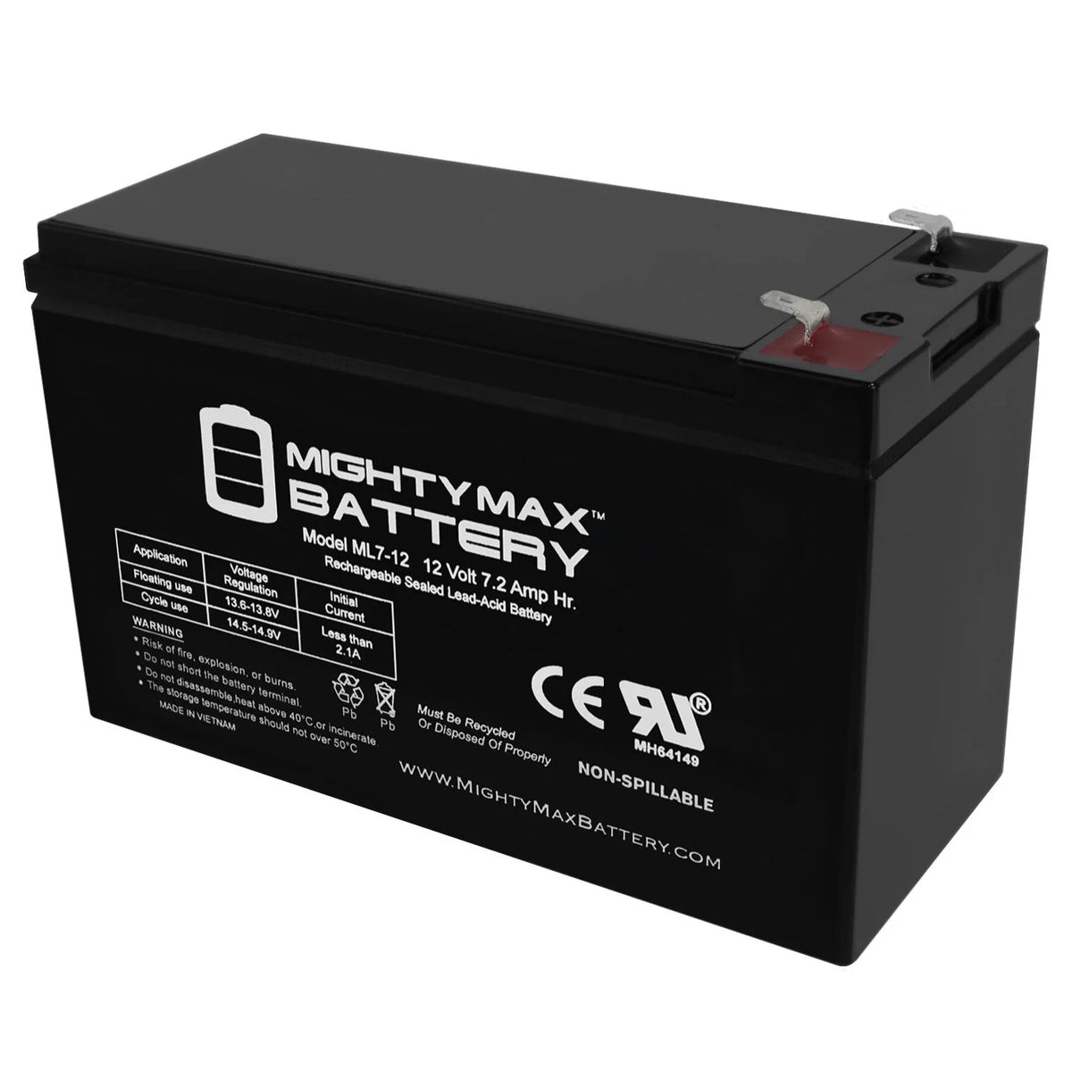 12 Volt 7 Amp Hour Alarm Battery S123846