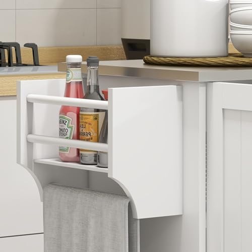 Black Rolling Kitchen Island with Storage T6195