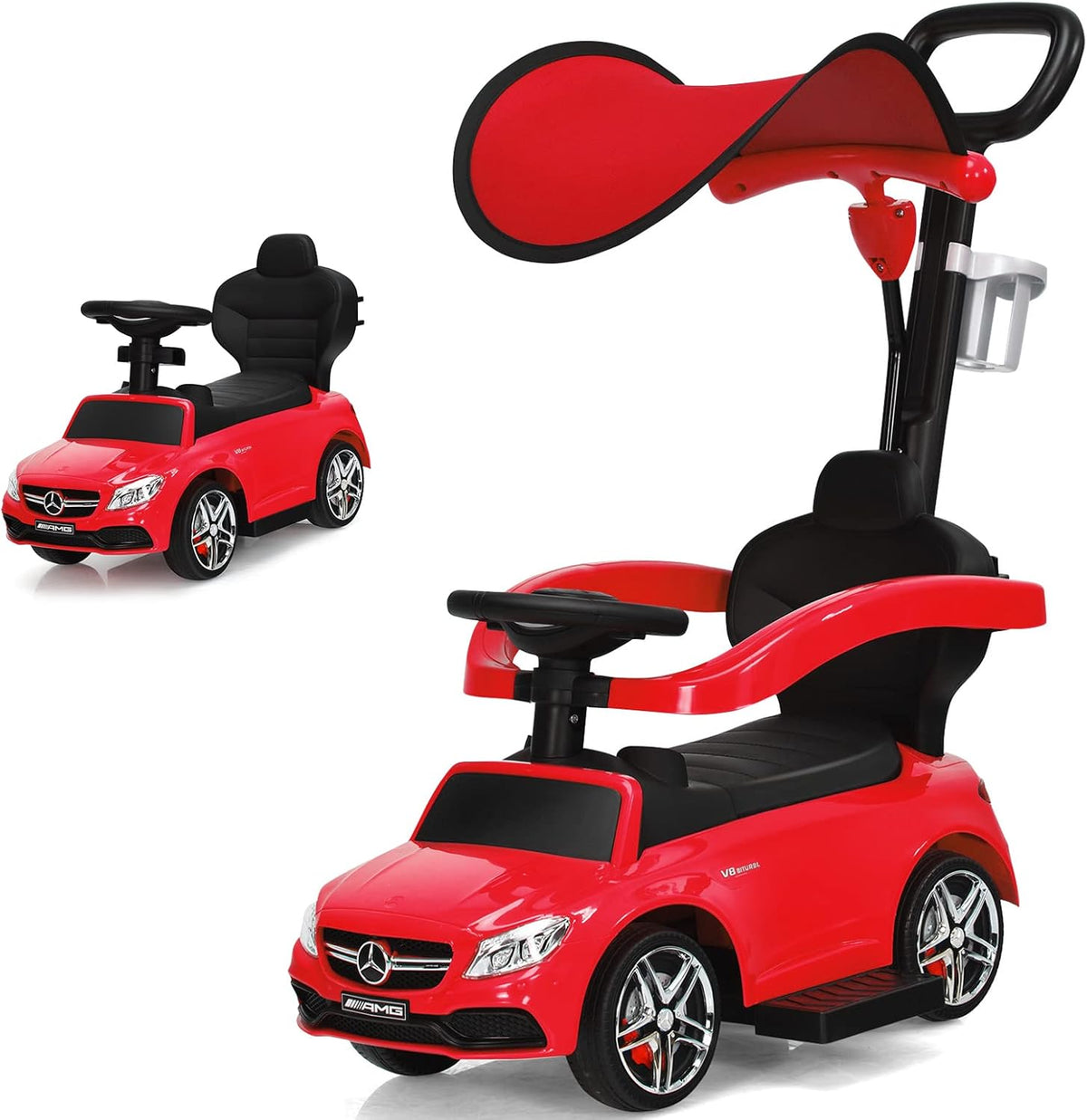 Red 3 in 1 Ride On Car with Canopy V522142