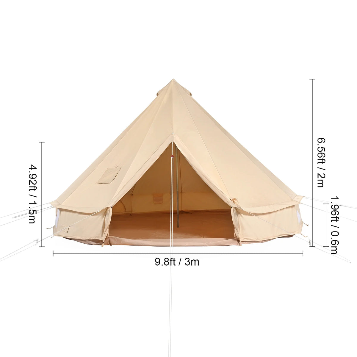 Canvas Bell Tent 4-Season with Stove Jack H179