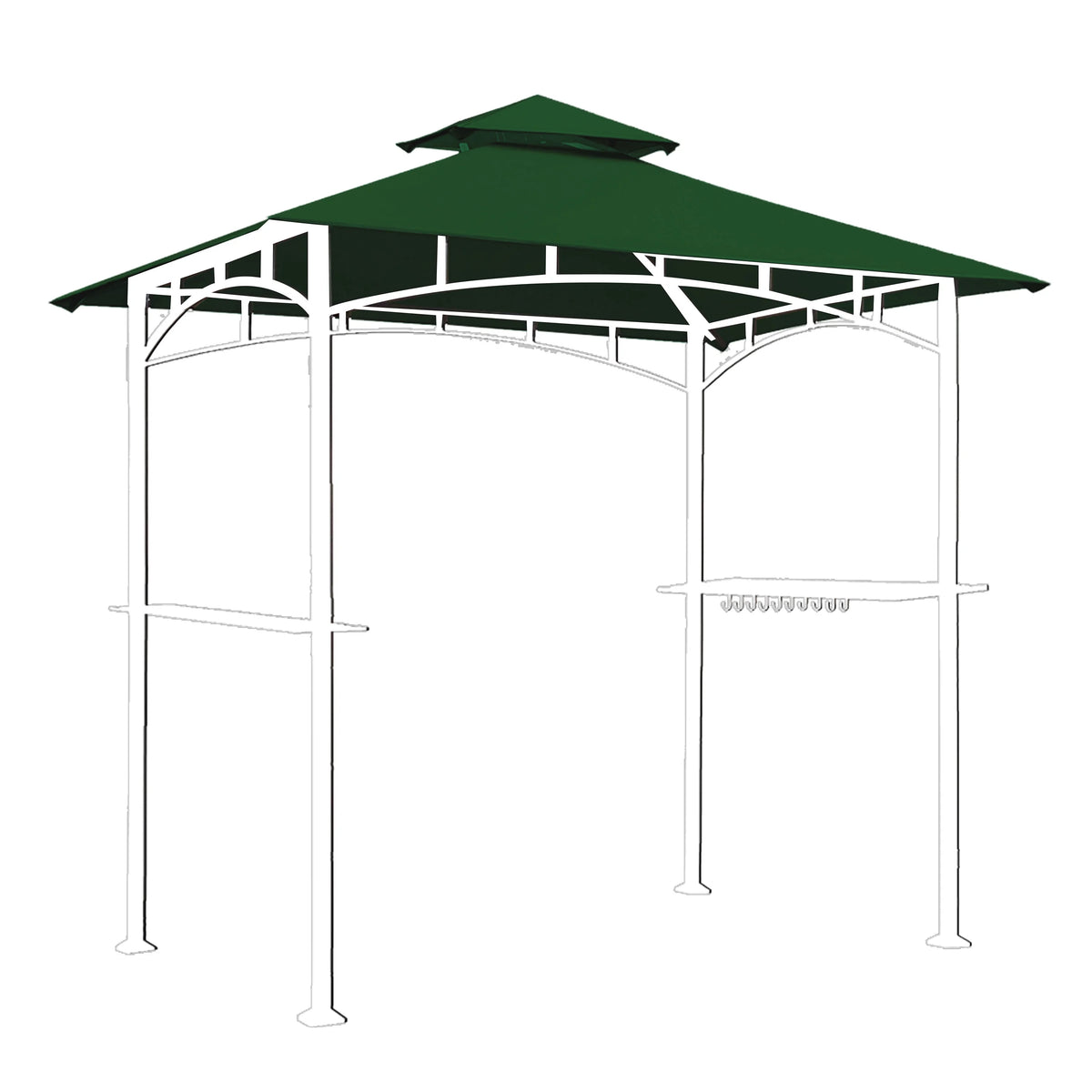 5x8 Double Tiered Grill Gazebo Replacement Canopy Z567