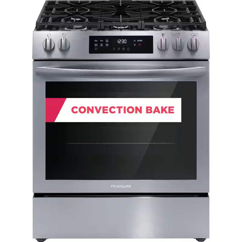 5 Burners Slide-In Gas Range with Convection in Stainless Steel Y704497